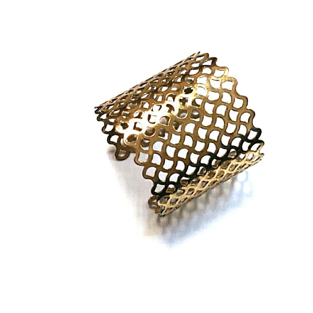 Brass wrist cuff bracelet